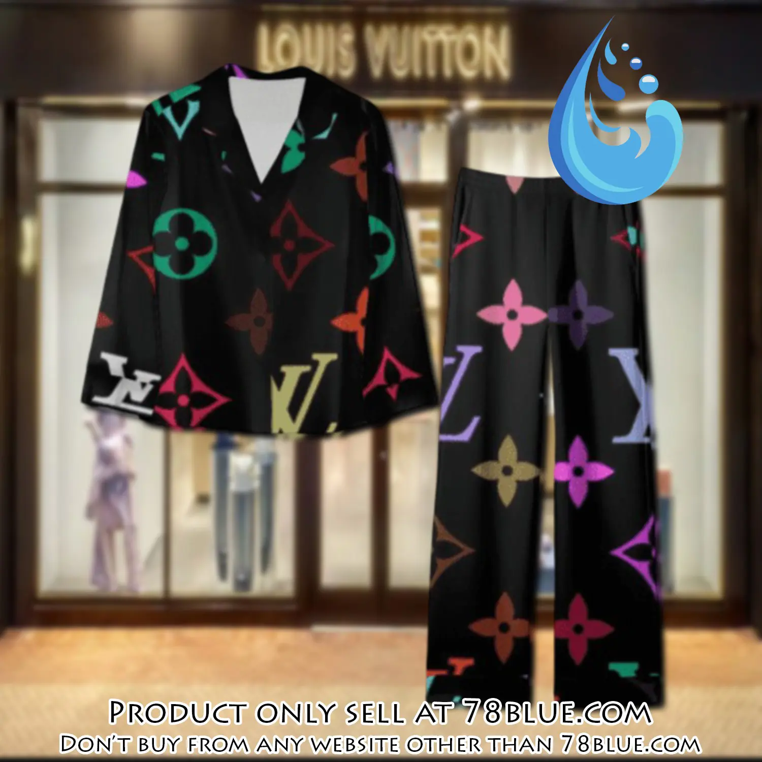 Trending luxury lv satin pajama set pjs1099 78b2020177